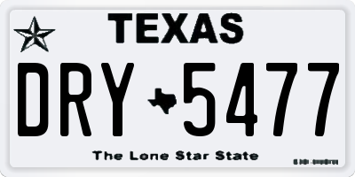 TX license plate DRY5477