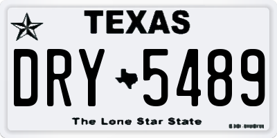 TX license plate DRY5489
