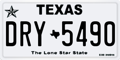 TX license plate DRY5490