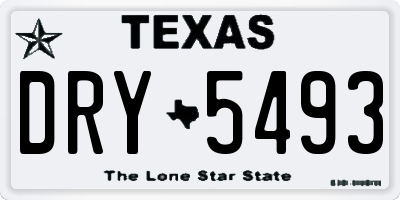 TX license plate DRY5493