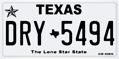 TX license plate DRY5494