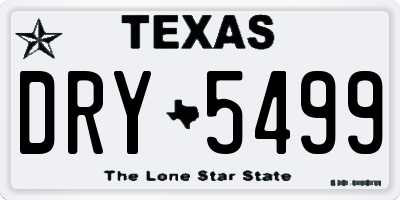 TX license plate DRY5499