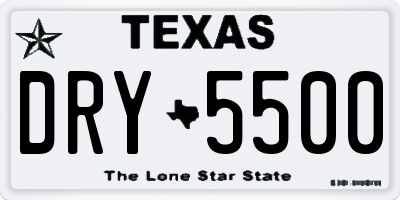 TX license plate DRY5500