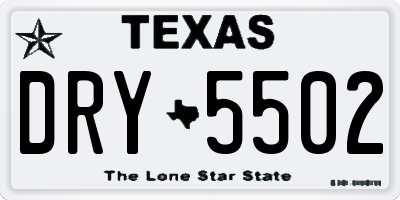 TX license plate DRY5502