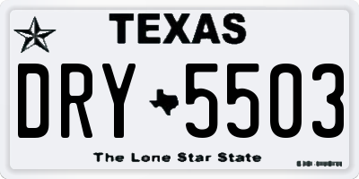 TX license plate DRY5503