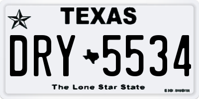 TX license plate DRY5534