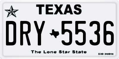 TX license plate DRY5536