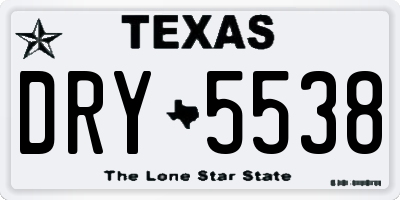 TX license plate DRY5538