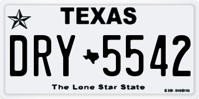 TX license plate DRY5542