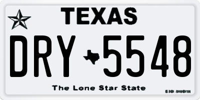 TX license plate DRY5548