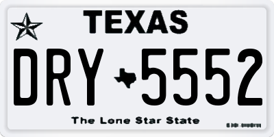 TX license plate DRY5552