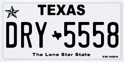 TX license plate DRY5558
