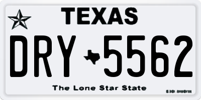 TX license plate DRY5562