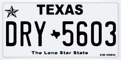 TX license plate DRY5603