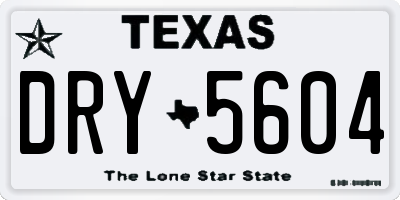 TX license plate DRY5604