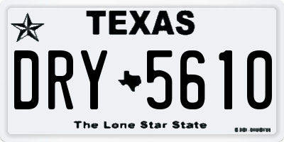 TX license plate DRY5610