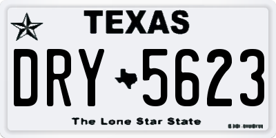 TX license plate DRY5623