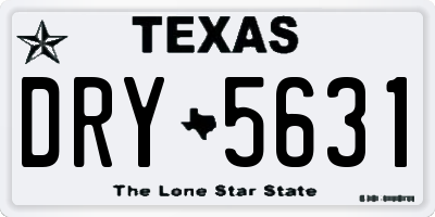 TX license plate DRY5631