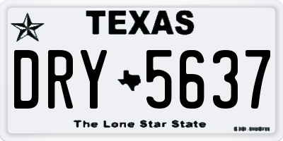 TX license plate DRY5637