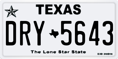 TX license plate DRY5643