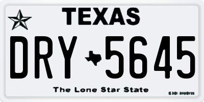 TX license plate DRY5645