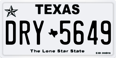 TX license plate DRY5649