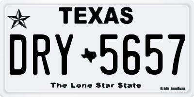 TX license plate DRY5657