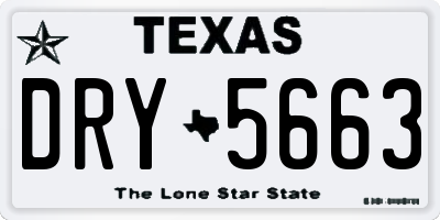TX license plate DRY5663