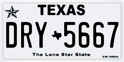 TX license plate DRY5667