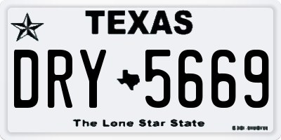 TX license plate DRY5669