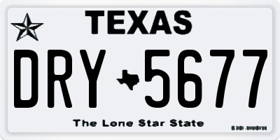 TX license plate DRY5677