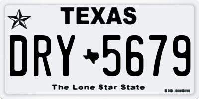 TX license plate DRY5679