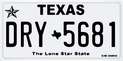 TX license plate DRY5681