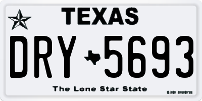 TX license plate DRY5693