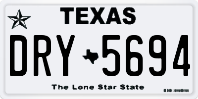 TX license plate DRY5694