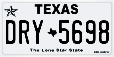 TX license plate DRY5698