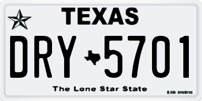 TX license plate DRY5701