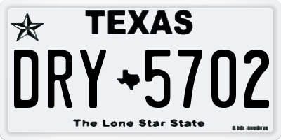 TX license plate DRY5702