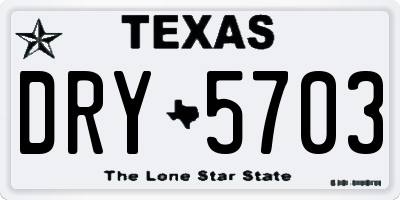 TX license plate DRY5703