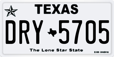 TX license plate DRY5705