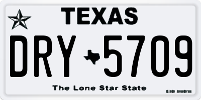 TX license plate DRY5709