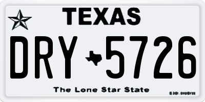 TX license plate DRY5726