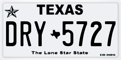 TX license plate DRY5727