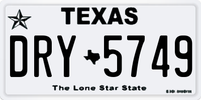 TX license plate DRY5749
