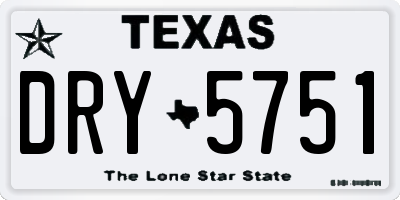 TX license plate DRY5751