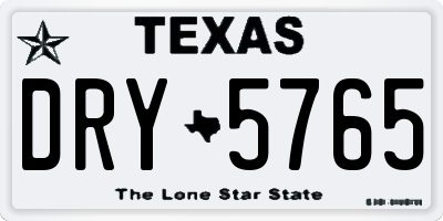 TX license plate DRY5765
