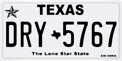 TX license plate DRY5767