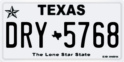 TX license plate DRY5768
