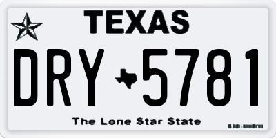 TX license plate DRY5781