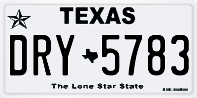 TX license plate DRY5783